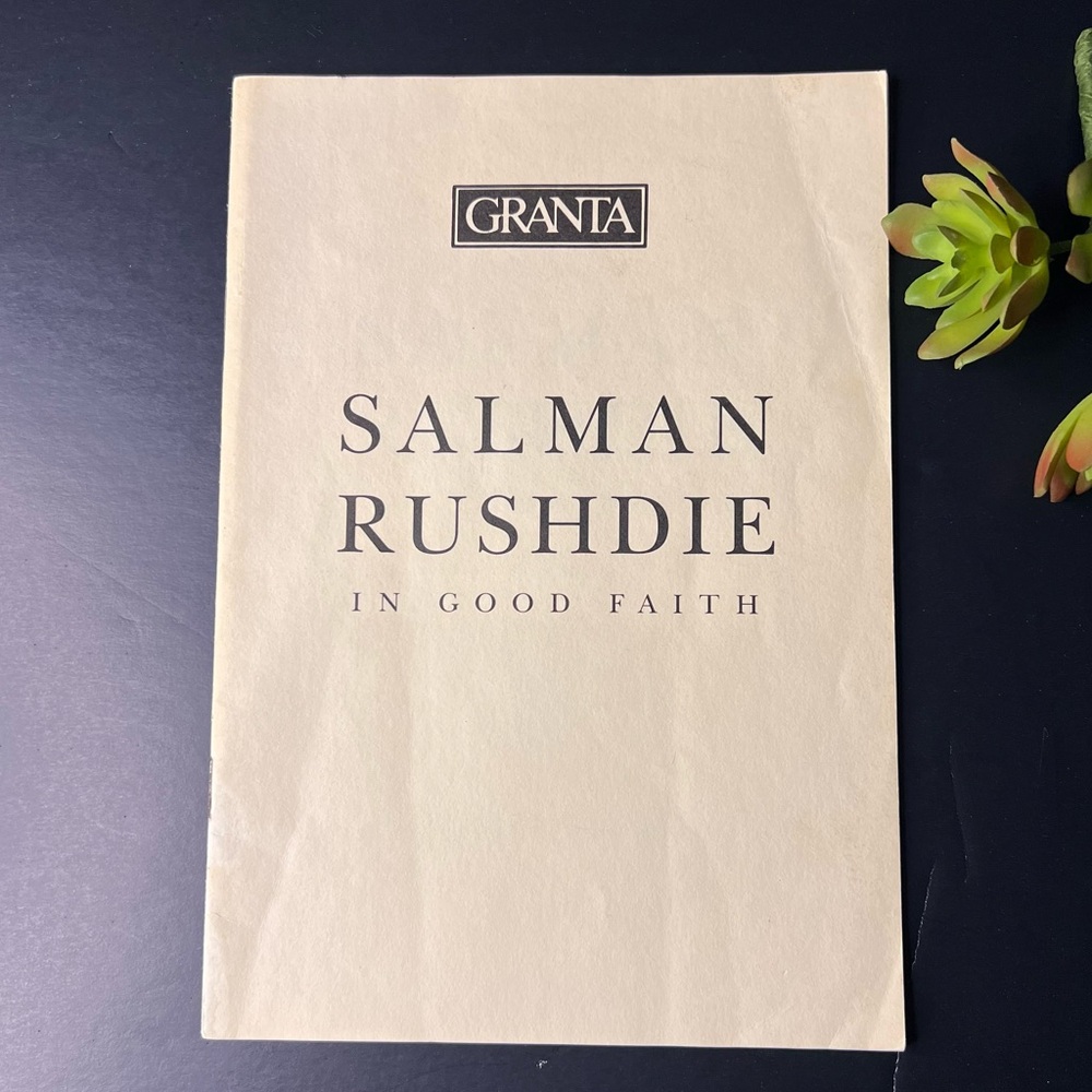 Vintage 1990 Salman Rushdie "In Good Faith" Speech Pamphlet - First American Ed.